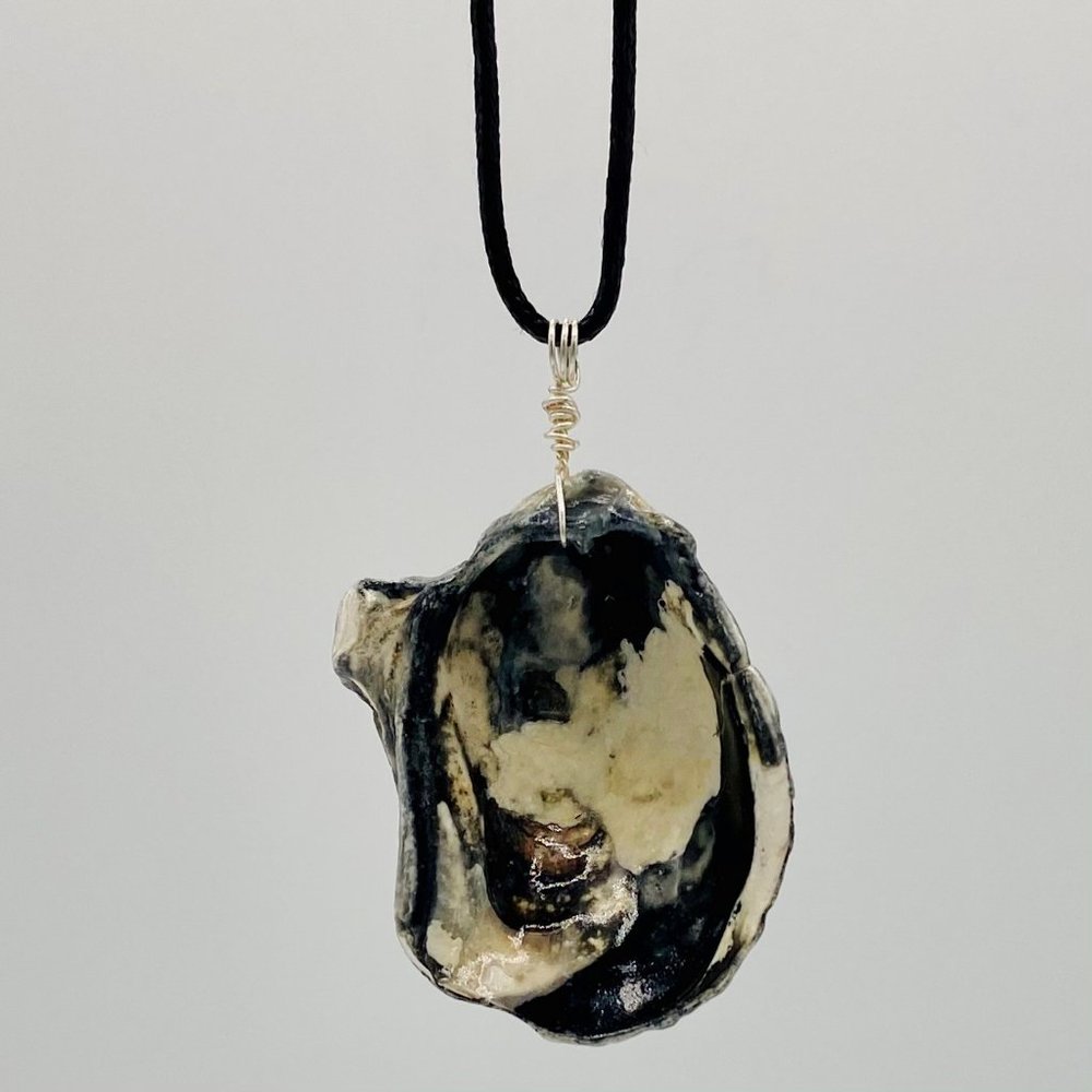 Shell Pendant on 24" Black Cord Necklace; B24-07